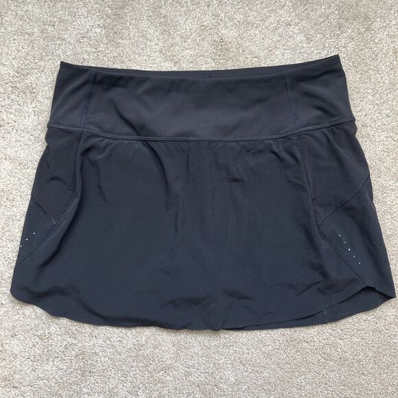Athleta Skort Women Medium Black Run With it 14” Athletic Pickleball Tennis Golf - Picture 2 of 7